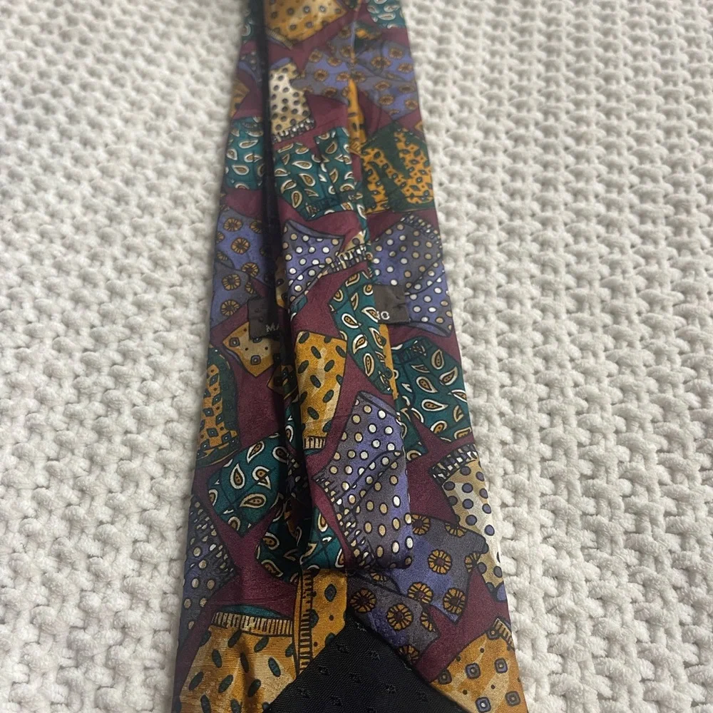 Mario Valentino‎ burgundy maroon necktie boxers vintage 100% silk